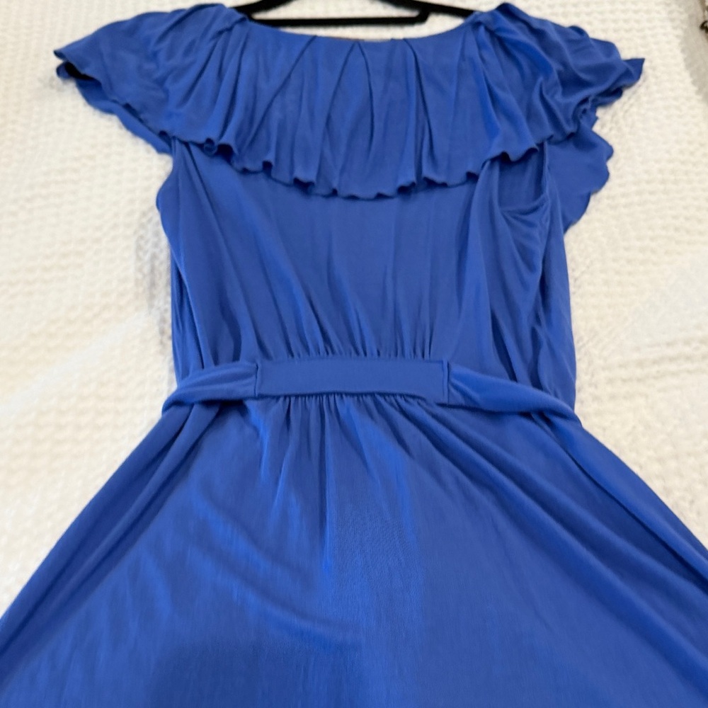 BCBGMaxAzria Blue Ruffle Mini Dress - Picture 8 of 9